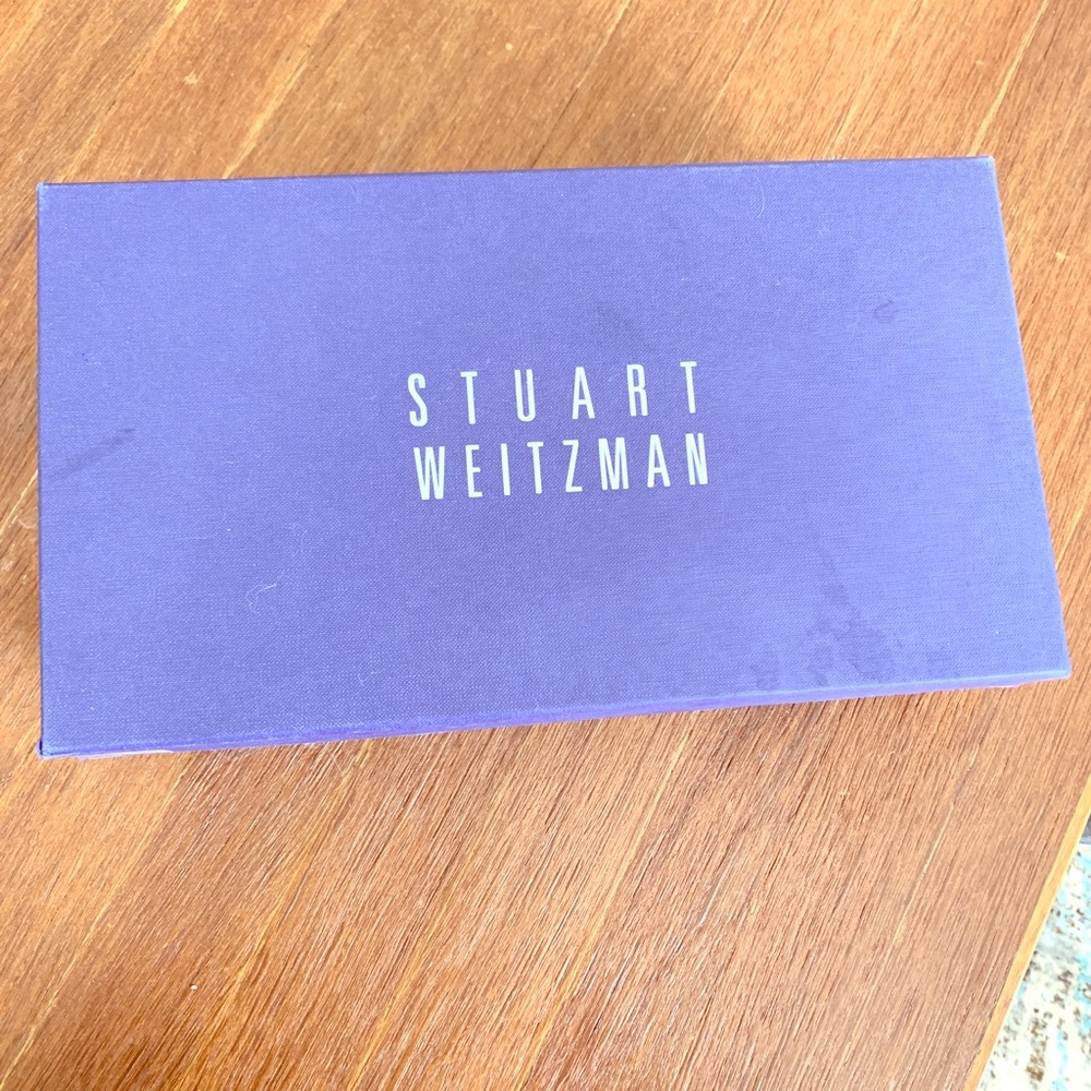 Brand new Stuart Weitzman POCO silver noir heels